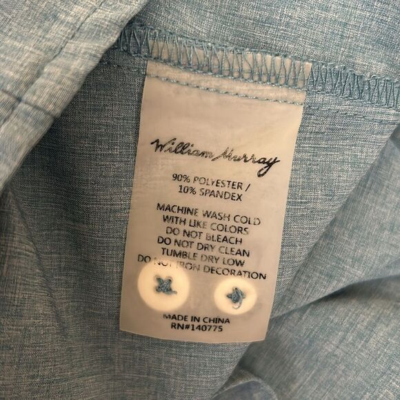 William Murray Classic Men's Performance Long Sleeve Button Down Shirt Blue XL - Picture 10 of 11